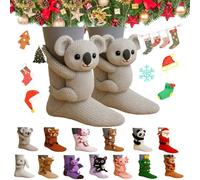 KIGKYO 3D Knit Animal Socks New Novelty Floor Sock for Christmas,Cute Hand Crochet Knit Sock,Cute Novelty Animal Socks,Warm winter floor socks for adults and children (Style 14)