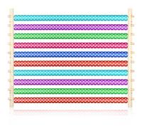 Kigley 10 Tier Ribbon Holder Organizer Rack Wood Wrapping Paper Display Rack Large Gift Wrapping Paper Storage Organizer Easy Wall Mount Wrapper Storage