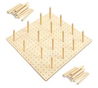 Kigley 3 Pcs Wood Pegboard Drawer Organizer with 32 Pegs Wooden Peg Board Drawer Shelf Organizer Adjustable Peg System for Dishes Plate Pot Container Cookware Utensil Kitchen(17 x 5.91 in)