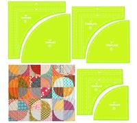 Kigley 3 Set Drunkards Path Quilting Templates Large Quilting Rulers and Templates for Cutting Patterns with 1/4" Seam Allowance Supplies for DIY Craft (Green,10, 8, 6 inch)