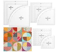 Kigley 3 Set Drunkards Path Quilting Templates Large Quilting Rulers and Templates for Cutting Patterns with 1/4 Seam Allowance Supplies for DIY Craft(Clear,10, 7, 4 inch)