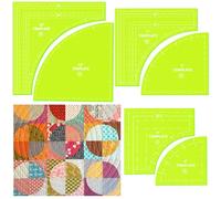 Kigley 3 Set Drunkards Path Quilting Templates Large Quilting Rulers and Templates for Cutting Patterns with 1/4" Seam Allowance Supplies for DIY Craft (Green,10, 7, 4 Inch)