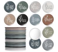 Kigley 30 Pcs Inspirational Compact Mirrors Bulk Gift for Women 2.76 Inch Small Portable Purse Pocket Mirror Employee Appreciation Womens History Month Gifts for Teacher Nurse