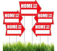 Kigley 5 Pcs Home for Sale Sign with Stakes 12 x 16 Inches Double Sided Home for Sale by Owner Yard Sign Corrugated Plastic Directional Arrow Open House Sign Kit for Estate Agent Lawn Garden Supplies