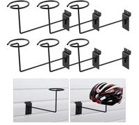Kigley 6 Pcs Millinery Displayer for Slatwall Hat Display Display Hooks for Hat, Slat Wall Accessories for Home Retail Shop Display Racks (Black)