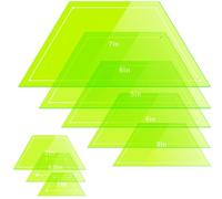 Kigley 8 Pcs Half Hexagon Quilting Templates and Rulers 1/1.5/2/3/4/5/6/7 Inch Acrylic Quilting Ruler with 1/4 Inch Seam Allowance for Cutting Pattern DIY Sewing Craft(Green)
