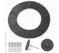 Kigniote 80 PCS Cutting Discs Compatible with Dremel Rotary Tool, 1-1/4'' Fiberglass Reinforced Cutting Wheel Discs with 8Pcs 402 Mandrels Rotary Tool Accessories for Metal Cutting