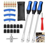 Kigniote Tyre Lever Tyre Fitting Iron 27 Pieces Tyre Assembly Tool Tyre Spoon Mounting Lever Motorcycle E Scooter Car Bicycle with 3 Rim Protectors Tyre Changer