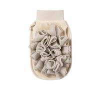 KIGPOR Bath Loofah Mitt with Double-Sided Mesh, Luxury Exfoliating Sponge, Beige Two-Piece