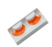 KIGPOR New Sexy Fun Ladies Styles Handmade Reusable Long Thick Fancy Party Feather False Eyelashes Makeup Eye Lashes (Orange)
