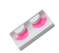 KIGPOR New Sexy Fun Ladies Styles Handmade Reusable Long Thick Fancy Party Feather False Eyelashes Makeup Eye Lashes (Pink)