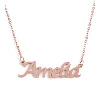 Kigu Amelia Personalized Name - 18ct Rose Gold Plated Necklace - Adjustable Chain 16" - 19" Packaging
