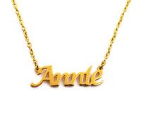 Kigu Annie Personalised Name Necklace 18ct Gold Plated, Custom Dainty Name Pendants, Jewellery for Ladies, Girlfriend, Mother, Sister, Friends