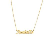 Kigu Arabella Personalised Name Necklace Adjustable Chain - 18ct Gold Plated - In ift Packaging