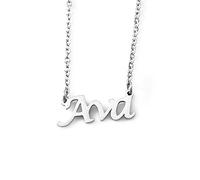 Kigu AVA Personalised Name - Silver Tone Necklace - Adjustable Chain 16" - 19" - Incl Gift Packaging