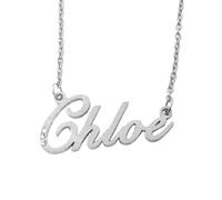 Kigu Chloe Personalised Name Necklace - 18ct Silver Tone Plated - Custom Jewellery - In ift Packaging