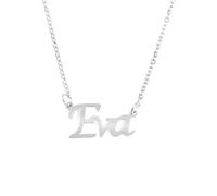 Kigu Eva Personalised Name Necklace - Adjustable Chain - Silver Tone - Incl Gift Packaging