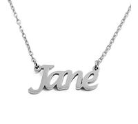 Kigu Jane Personalised Name Necklace - Silver Tone -Custom Dainty Name Pendants, Jewellery for Ladies, Girlfriend, Mother, Sister, Friends, Incl Gift Packaging