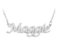 Kigu Maggie Personalized Name Necklace Adjustable Chain - Silver Tone Packaging