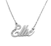 Kigu Name Necklace Ellie - Silver Tone - Custom Name Necklace - Personalised Jewellery for Ladies- Customised Jewellery for Girls- Custom Pendant Ellie