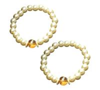 KIH Natural Pearl Bracelet Precious Bead Chain Handmade Round Beads White For Men & Women