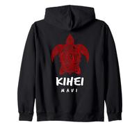 Kihei Maui Tribal Sea Turtle Hawaii Island Beach Design Zip Hoodie
