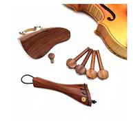 KIHENE 1 Set Baroque Style 4/4 Violin Rosewood Accessories Parts Fittings,Tailpiece+Tuning Pegs+Endpins+Chin Rest/Chin Holder (Color : Model 2)