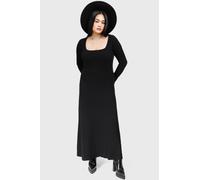 Kihilist Dark Glyph Maxi Dress Womens Boat Neck Goth Alternative