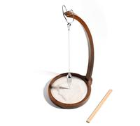 Kihomi Wooden Sand Pendulum for Desk | Creative Swinging Sand Tracing Pendulum | Magical Kinetic Decor for Zen Office and Home Decor | Relaxing Accessories for Tensegrity and Ornament Gifts (Brown)