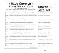 Kihraw Baby Shower Games, 50 Baby Shower Funny Friendly Feud Game Cards, Gender Neutral, Minimalist