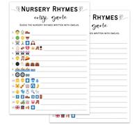 Kihraw Fun Baby Shower Games, 50 Nursery Rhyme Game Cards, Gender Neutral Boy or Girl, Minimalist
