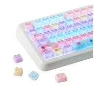 KiiBOOM Cute Cat Keycaps Set, Mao Profile, PBT/PC Keycap for MX Switches Mechanical Keyboard, Compatible with 60%, 65%, 75%, TKL, 96%, Full-sized Layout (Meow Pudding)