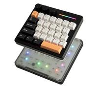 KiiBoom Cybrix 29 Rapid Fast Wired Gaming Keyboard, 8Khz Polling, Aluminum & Acrylic One Handed Keyboard, 3 Programmable Knobs, Magnetic Switch, Adjustable Actuation, RGB Backlits, FR4 Plate (Black)