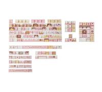 KiiBOOM Dough Fluff Keycap Set, 144/143 Keys, MOA/Cherry Profile PBT Keycaps for Mechanical Keyboard, Compatible with ANSI/ISO, 60%, 65%, 75%, TKL, Full-Sized Layout (Pink & Brown, Cherry Profile)