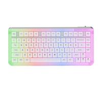 KiiBoom Jade75 75% CNC+UV Resin Molding Mechanical Keyboard with RGB Backlits, BT5.0/USB-C/2.4GHz Wireless Gaming Keyboard, QMK&VIA Programmable, Hot-Swappable for Windows/Mac/Linux (Clear)