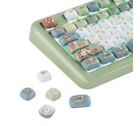 KiiBOOM Keycap Set - Little Shroom Pack, MOG Profile, 5-Side Dye-sub PBT | 137 Keys, MX-Style Compatible for Alice, 60%, 65%, 75%, TKL, 96%, Full Size, ANSI Layout Mechanical Keyboards (After Rain)