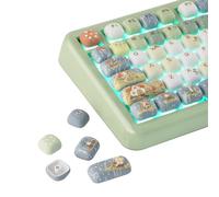 KiiBoom Keycap Set - Little Shroom Pack, MOG Profile, 5-Side Dye-sub PBT | 137 Keys, MX-Style Compatible for Alice, 60%, 65%, 75%, TKL, 96%, Full Size, ANSI Layout Mechanical Keyboards (Rainy)