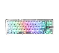 KiiBoom Phantom 68 65% Hot Swappable Crystal Gasket-Mounted Mechanical Keyboard, BT5.0/2.4GHz/USB-C Wired Wireless NKRO Gaming Keyboard with South-facing RGB, 4000mAh Battery for Win/Mac (White)