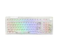 KiiBoom Phantom 98 Hot Swappable Crystal Gasket-Mounted Mechanical Keyboard, Triple Mode NKRO Gaming Keyboard with South-facing RGB, Clear Keycaps, 8000mAh Battery for Win/Mac (Clear)