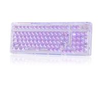 KiiBoom Phantom 98 Hot Swappable Crystal Gasket-Mounted Mechanical Keyboard, Triple Mode NKRO Gaming Keyboard with South-facing RGB, Clear Keycaps, 8000mAh Battery for Win/Mac (Purple)