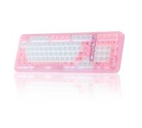 KiiBoom Phantom98 Lite 96% Wireless Mechanical Gaming Keyboard, VIA Programmable, Creamy Keyboard with Gasket, 8000mAh Battery, Hot Swap, RGB Backlits, NKRO for Win/Mac (Pink, Mossy Silent Switch)