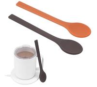 KIICII 2PCs Silicone Stirring Spoons for Coffee & Tea, 6.85 Inches, Reusable, Food Grade, Dishwasher Safe