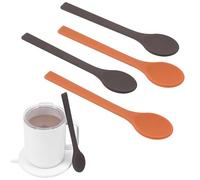 KIICII 4PCs Silicone Stirring Spoons for Coffee Tea, 6.85-Inch Coffee&Espresso Spoons, Reusable Coffee Stirrers, Coffee Accessory, Prefect for Stirring Drinks, Food Grade, Dishwasher Safe