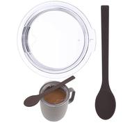 KIICII Mug Lid Replacement with 6.5 Inches Silicone Coffee Spoon Set of 2, Splash-proof Cup Lid for 14oz Ember Temperature Control Smart Mug 2 with Espresso Spoon, Coffee Accessory (Cup Not Included)