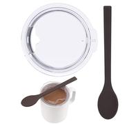 Kiicii Mug Lid Replacement with 6.5 Inches Silicone Coffee Spoon Set, Splash-proof Lid for 10oz Ember Smart Mug 2, BPA-Free, Heat-Resistant, Transparent, Dishwasher Safe