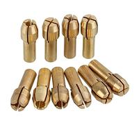 Kiimiles 0.5-3.2mm 4-jaw Copper Drill Chuck Collet Set for Rotary Tools Electric Grinding Drill Collect Chuck Holder Mini Electric Grinder Rotate Tool Pack of 10 (4.3mm Shank Dia)