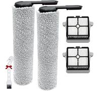 KiimSin Main Brush Accessory Set for Tineco Floor One S7 Combo, S7 Flashdry Wet and Dry Vacuum Cleaner Replacement Parts, 2 Brush Rollers + 2 HEPA Filters + 1 Cleaning Brush