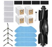 KiimSin Replacement Kit for Lefant M2 / M2 Pro / M2S Pro Vacuum Cleaner Robot Accessories, 1 Main Brush, 4 Moppad, 4 Dust Bags, 4 Filters, 4 Side Brushes