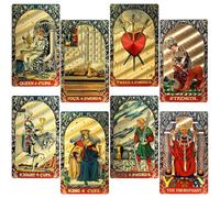 KIINO 78 Gold Foil Tarot Deck with Gift Box,Original Design Rider Waite Tarot Cards with Guide Book,for Beginners Durable Waterproof Wrinkle Resistant