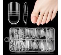 Kiiwah 130 Pcs Toes Nail Forms for Polygel, Reusable Square Dual Forms for Toes Full Cover Molds for Gel Builder, Nail Extension, Pedicure